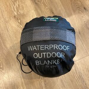 L.L. Bean Black and Gray waterproof Outdoor Blanket